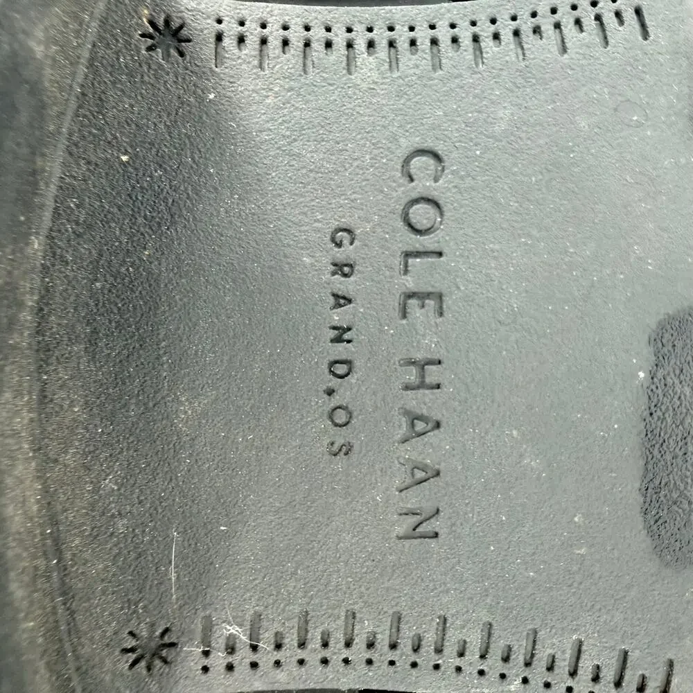 Cole Haan Grand OS Mens 8 Black Leather Wingtip Longwing Derby Dress Shoes